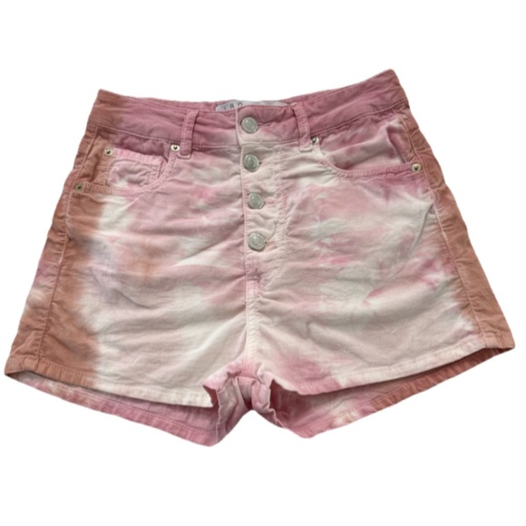 IRO INARZO Pink Tie-Dye Button Fly High Rise Shorts Women’s 26 Cotton Stretch - Picture 4 of 11